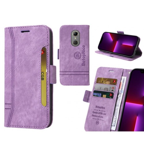Vodafone N9 Case Alcantara 4 Cards Wallet Case - Purple