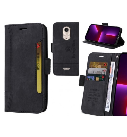 Alcatel 3c Case Alcantara 4 Cards Wallet Case - Black