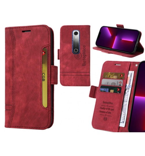 Vodafone N10 Case Alcantara 4 Cards Wallet Case - Red