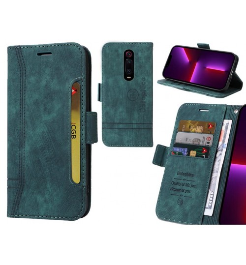 Xiaomi Redmi K20 Case Alcantara 4 Cards Wallet Case - Green