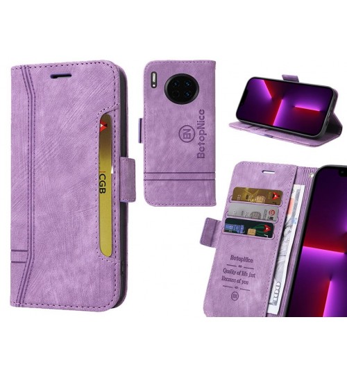 Huawei Mate 30 Case Alcantara 4 Cards Wallet Case - Purple