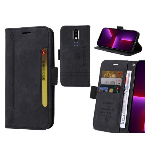 Nokia 8.1 Plus Case Alcantara 4 Cards Wallet Case - Black