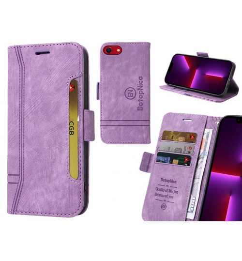 Iphone Se 2020 Case Alcantara 4 Cards Wallet Case - Purple