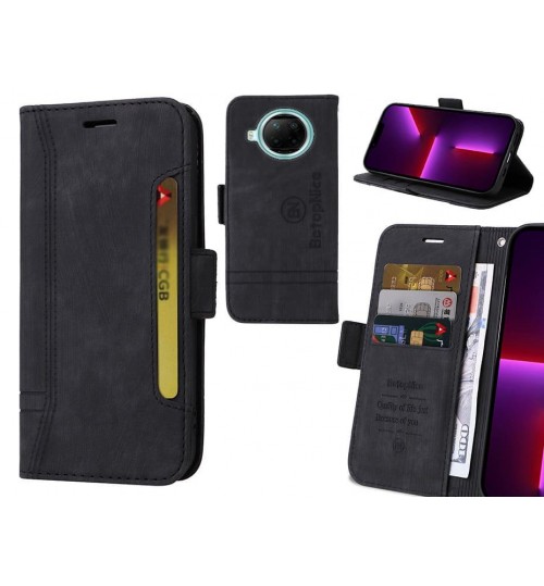 Xiaomi Redmi Note 9 Pro Case Alcantara 4 Cards Wallet Case - Black