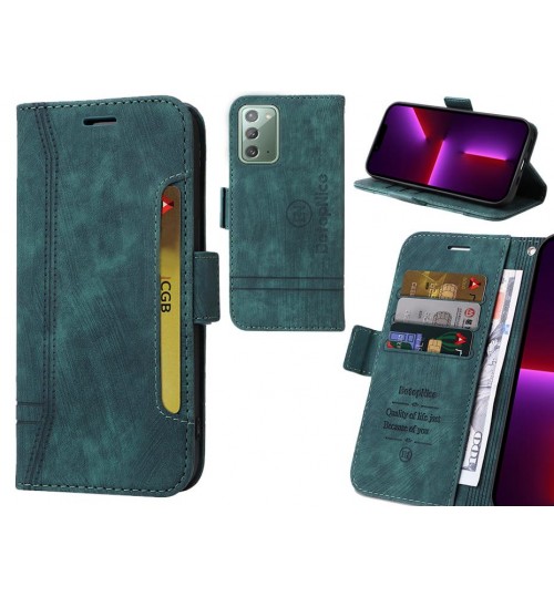Galaxy Note 20 Case Alcantara 4 Cards Wallet Case - Green