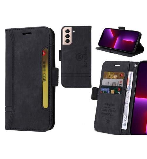 Galaxy S21 Plus Case Alcantara 4 Cards Wallet Case - Black