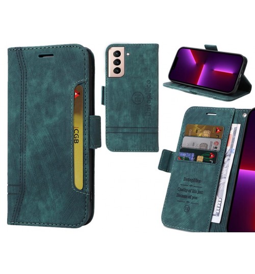 Galaxy S21 Plus Case Alcantara 4 Cards Wallet Case - Green