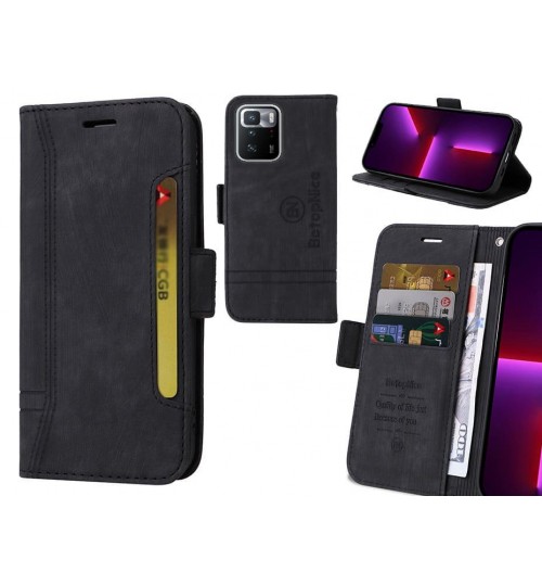 Xiaomi Redmi Note 10 Pro Case Alcantara 4 Cards Wallet Case - Black