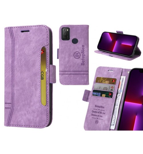 Vodafone Smart V12 Case Alcantara 4 Cards Wallet Case - Purple