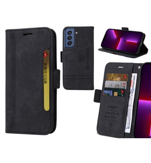 Samsung S21 Fe 5g Case Alcantara 4 Cards Wallet Case - Black