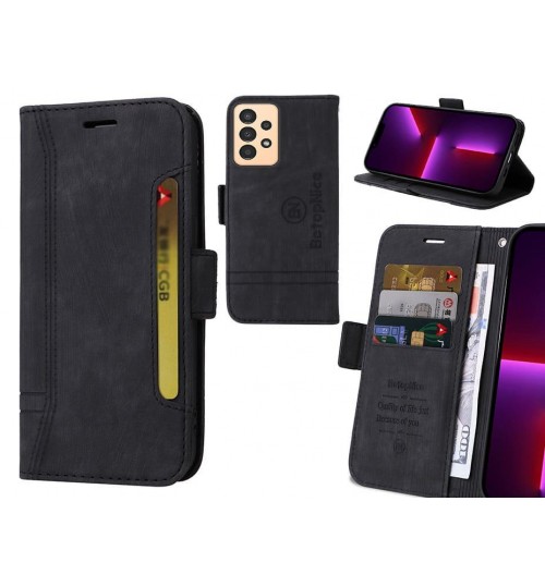 Samsung Galaxy A13 Case Alcantara 4 Cards Wallet Case - Black
