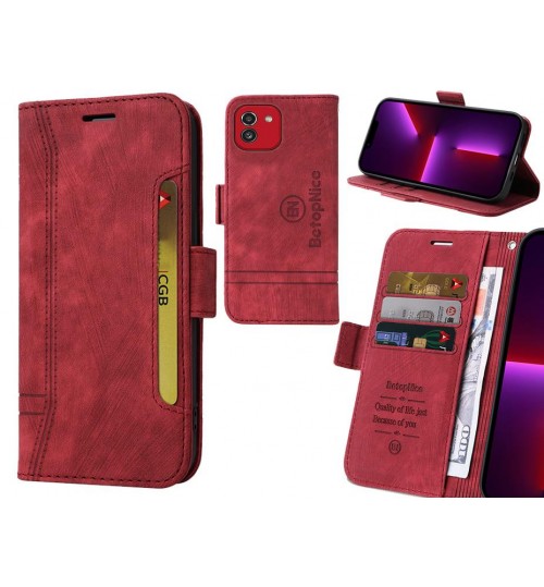 Samsung Galaxy A03 Case Alcantara 4 Cards Wallet Case