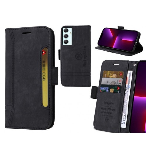 Samsung Galaxy A34 Case Alcantara 4 Cards Wallet Case - Black