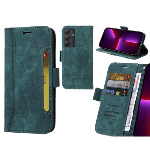 Samsung Galaxy A54 5g Case Alcantara 4 Cards Wallet Case - Green