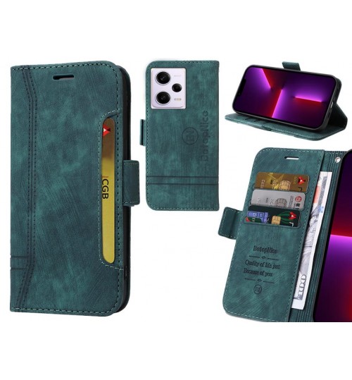 Xiaomi Redmi Note 12 Pro 5g Case Alcantara 4 Cards Wallet Case - Green