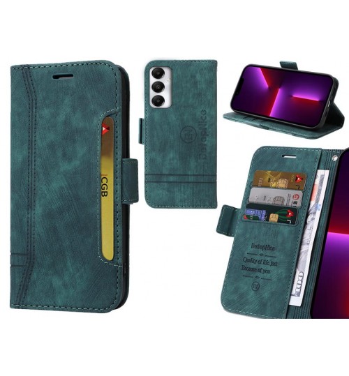 Samsung Galaxy A05s Case Alcantara 4 Cards Wallet Case - Green