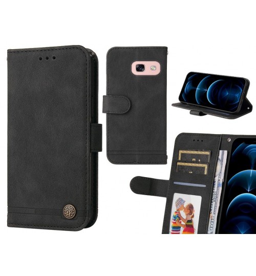 Galaxy A3 2017 Case Wallet Flip Leather Case Cover - Black