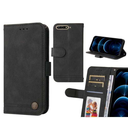 Huawei Y6 2018 Case Wallet Flip Leather Case Cover - Black