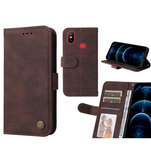 Xiaomi Mi 6x Case Wallet Flip Leather Case Cover - Brown