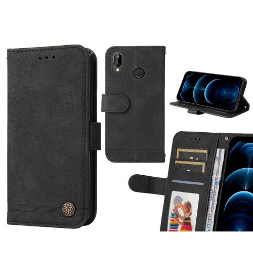Huawei Nova 3e Case Wallet Flip Leather Case Cover - Black