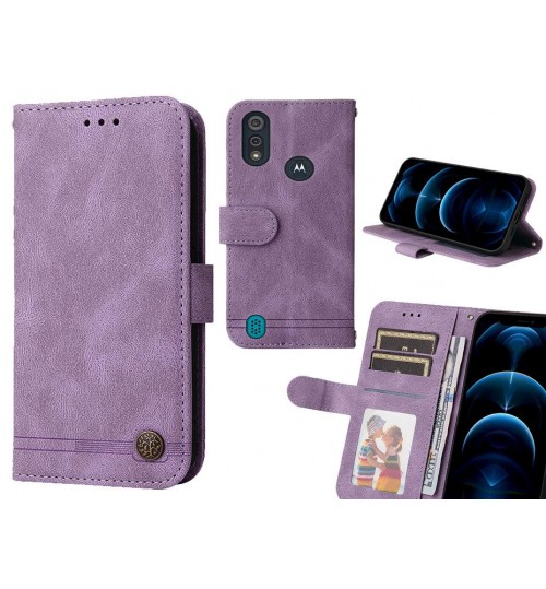 Moto E6s Case Wallet Flip Leather Case Cover - Purple