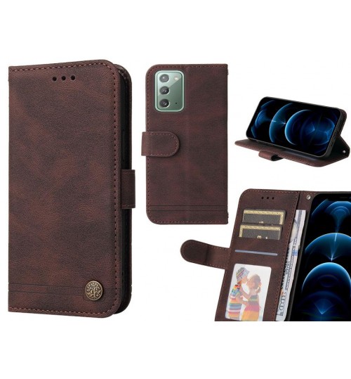 Galaxy Note 20 Case Wallet Flip Leather Case Cover - Brown