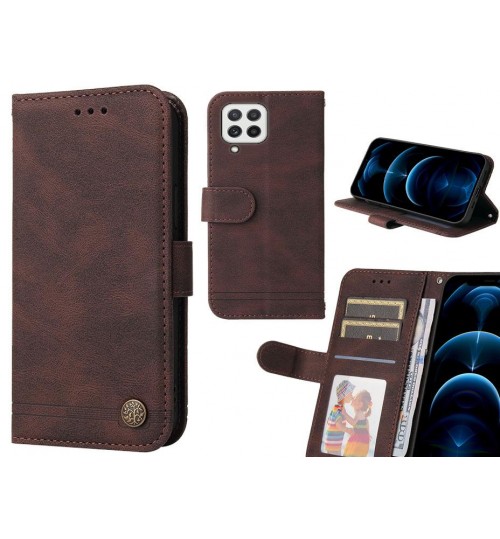Samsung Galaxy A22 4g Case Wallet Flip Leather Case Cover - Brown