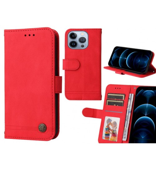 Iphone 13 Pro Case Wallet Flip Leather Case Cover - Red