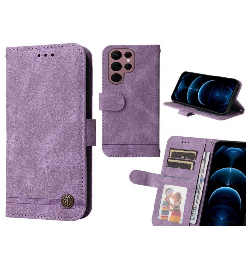 Samsung Galaxy S22 Ultra Case Wallet Flip Leather Case Cover - Purple