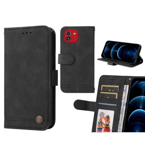 Samsung Galaxy A03 Case Wallet Flip Leather Case Cover - Black