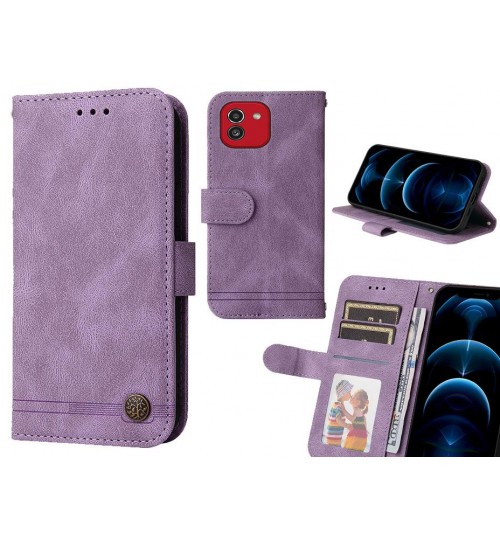 Samsung Galaxy A03 Case Wallet Flip Leather Case Cover - Purple