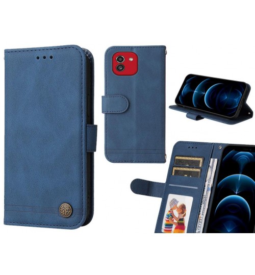 Samsung Galaxy A03 Case Wallet Flip Leather Case Cover - Blue