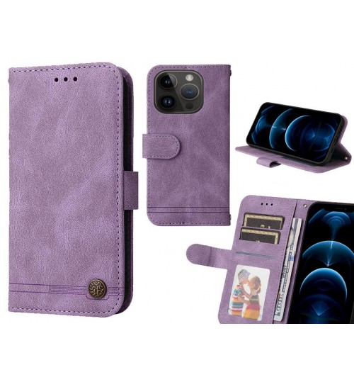 Iphone 14 Pro Case Wallet Flip Leather Case Cover - Purple