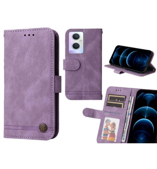Oppo A96 Case Wallet Flip Leather Case Cover - Purple