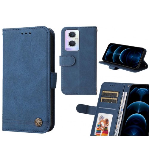 Oppo A96 Case Wallet Flip Leather Case Cover - Blue
