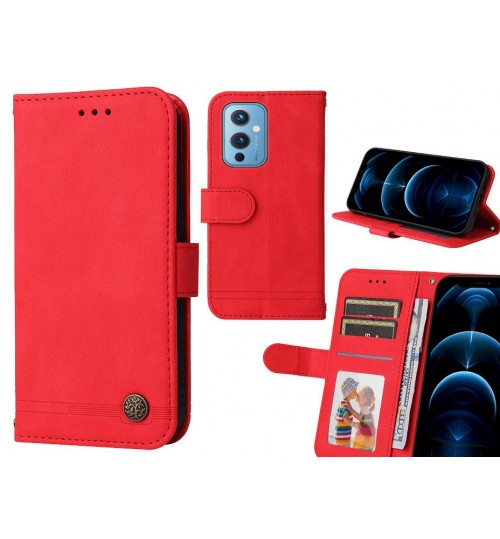 Oneplus 9 Case Wallet Flip Leather Case Cover - Red