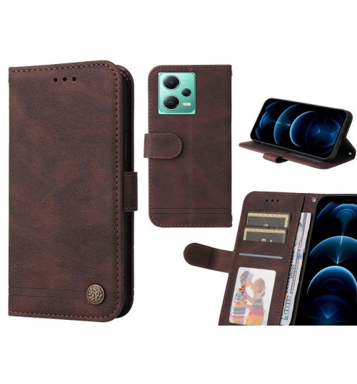 Xiaomi Redmi Note 12 5g Case Wallet Flip Leather Case Cover - Brown