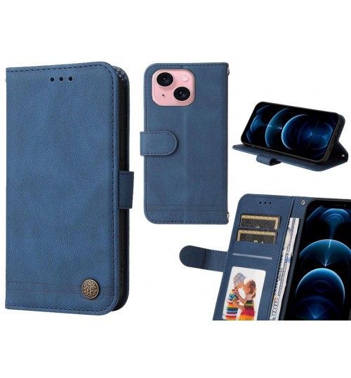 Iphone 15 Plus Case Wallet Flip Leather Case Cover - Blue