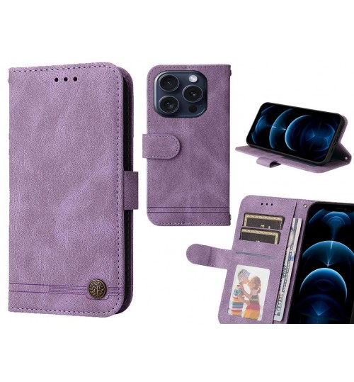 Iphone 15 Pro Case Wallet Flip Leather Case Cover - Purple