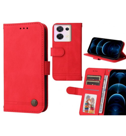 Oppo Reno 8 Case Wallet Flip Leather Case Cover - Red