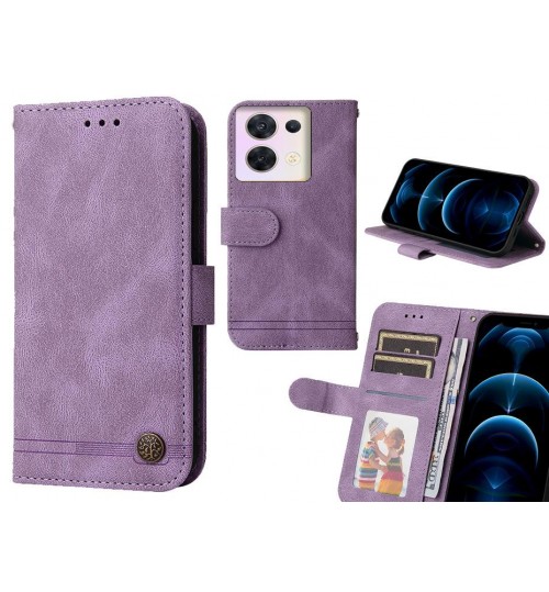 Oppo Reno 8 Case Wallet Flip Leather Case Cover - Purple