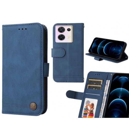 Oppo Reno 8 Case Wallet Flip Leather Case Cover - Blue
