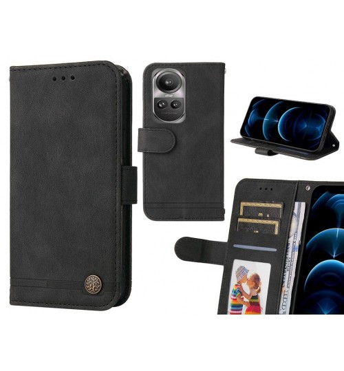 Oppo Reno 10 Case Wallet Flip Leather Case Cover - Black