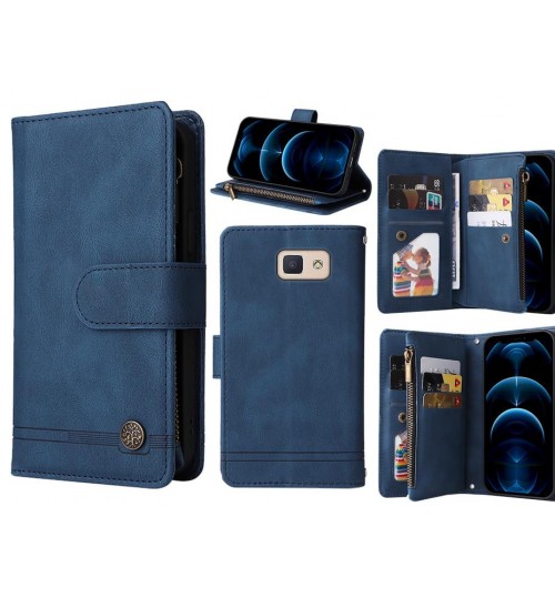 Galaxy J5 Prime Case 9 Card Slots Wallet Denim Leather Case - Blue