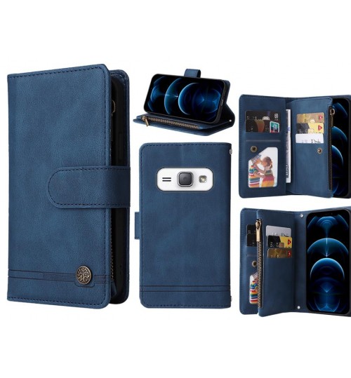 Galaxy J1 2016 Case 9 Card Slots Wallet Denim Leather Case - Blue
