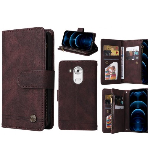 Huawei Mate 8 Case 9 Card Slots Wallet Denim Leather Case - Brown
