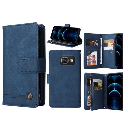 Galaxy A3 2016 Case 9 Card Slots Wallet Denim Leather Case - Blue