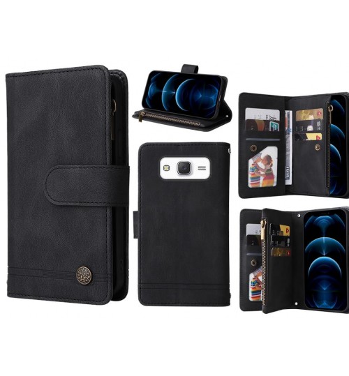 Galaxy J5 Case 9 Card Slots Wallet Denim Leather Case