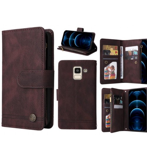 Galaxy J6 Case 9 Card Slots Wallet Denim Leather Case