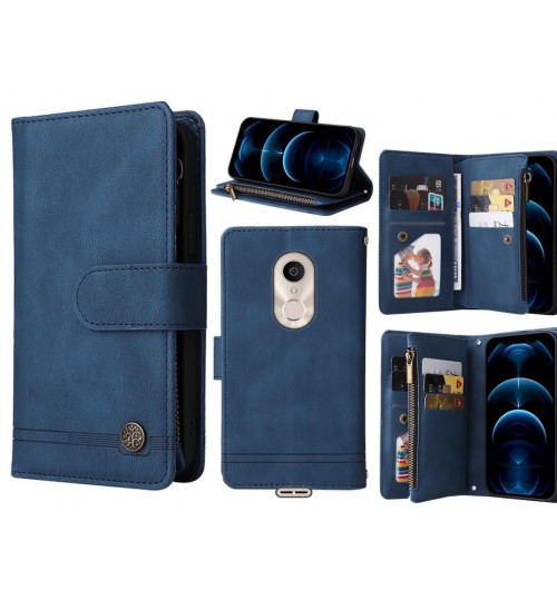 Alcatel 3c Case 9 Card Slots Wallet Denim Leather Case